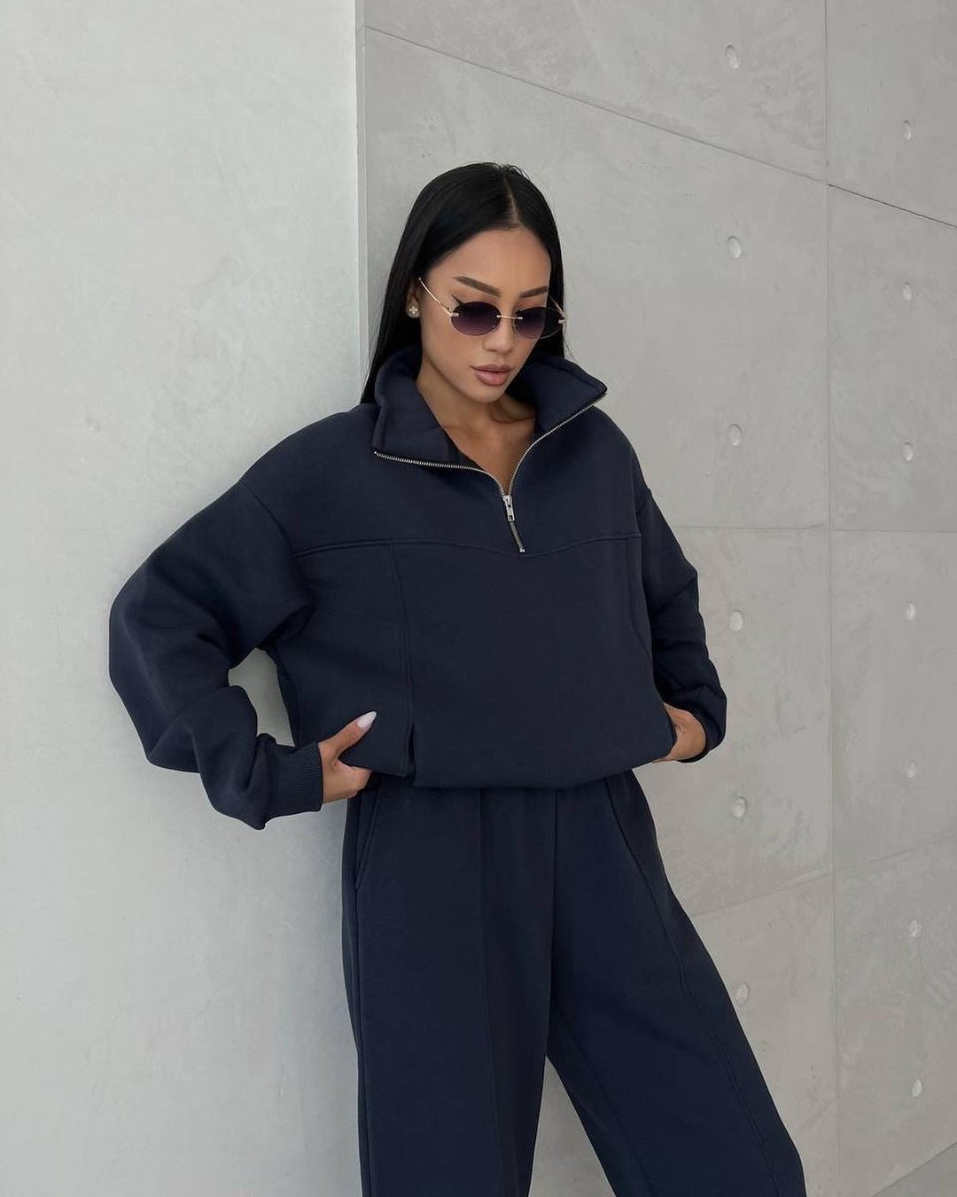 Jogging Female Zipper Coat Casual Pants Tracksuit