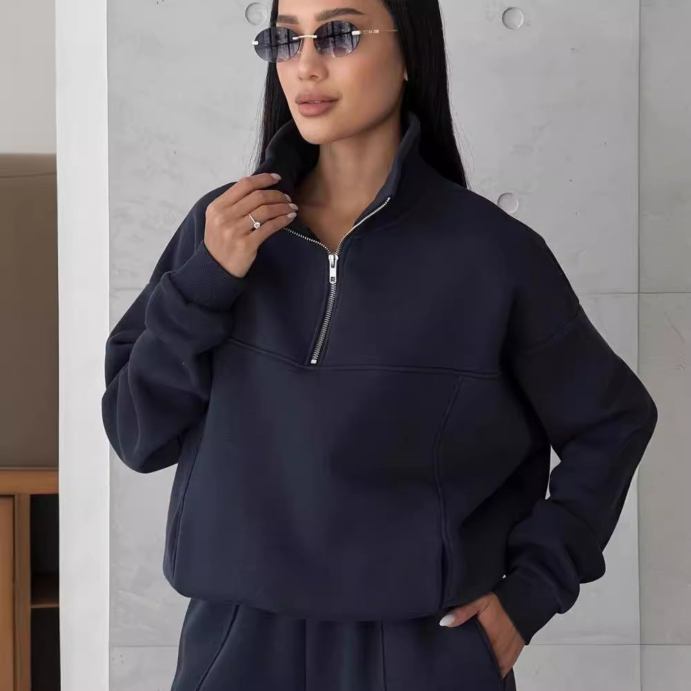 Jogging Female Zipper Coat Casual Pants Tracksuit